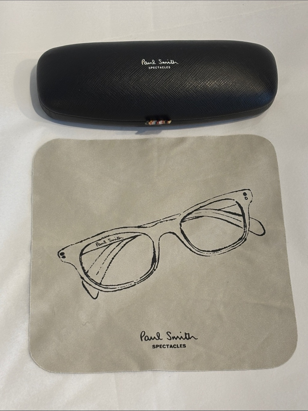 Paul Smith Black hard shell Eyewear Case sunglasses case Beige Cleaning Cloth